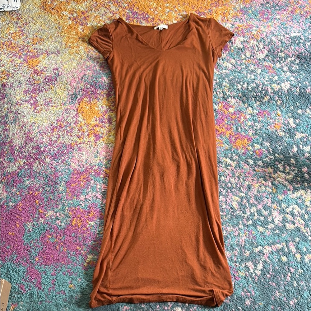 See You Monda Rust Orange Short Sleeve Dress